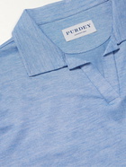 Purdey - Stretch-Cotton and Modal-Blend Polo Shirt - Blue