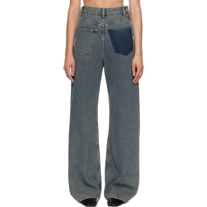 Photo: MM6 Maison Margiela Blue Back-To-Back Jeans