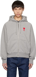 AMI Paris Gray Ami de Coeur Hoodie