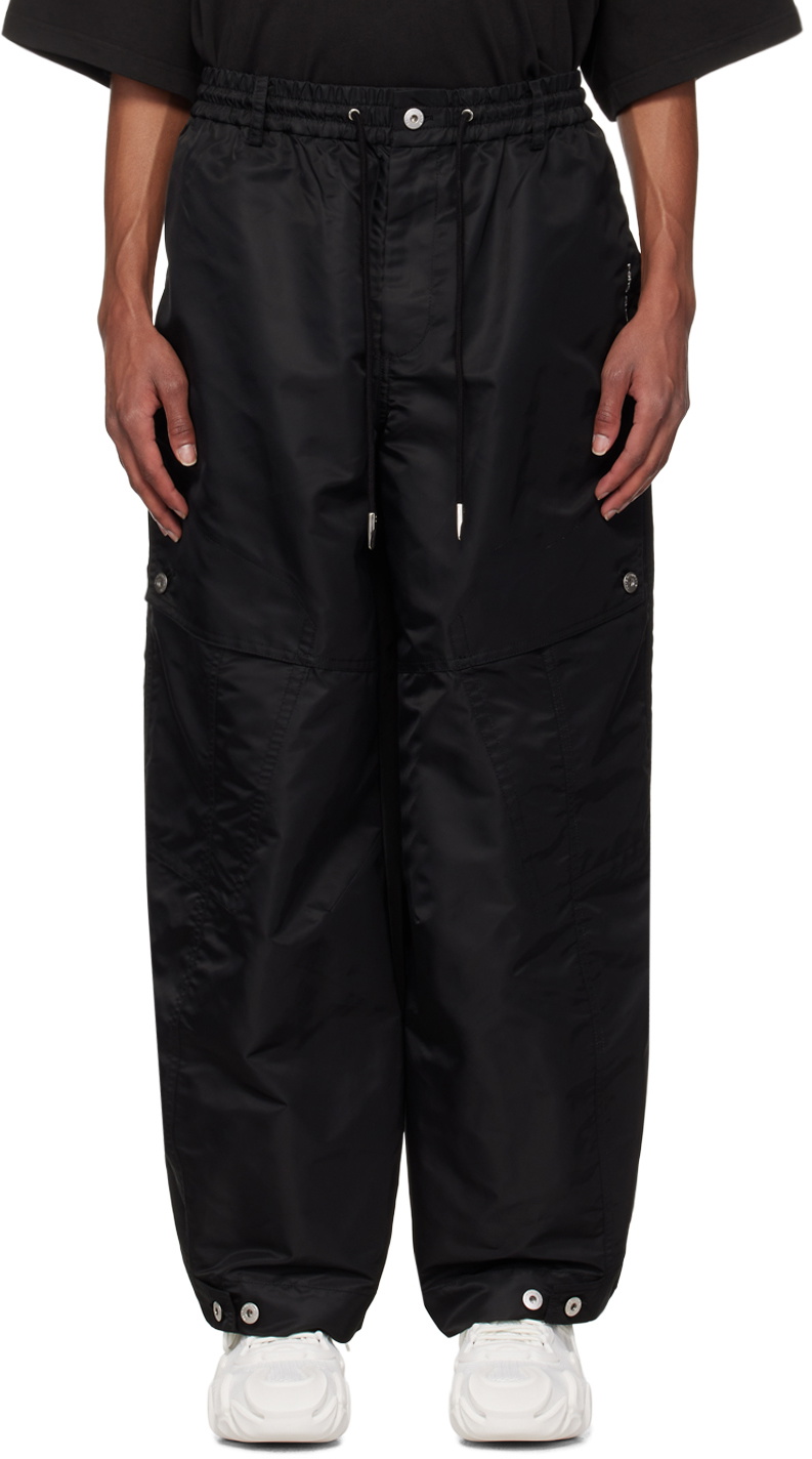 Feng Chen Wang Black Deconstructed Cargo Pants Feng Chen Wang