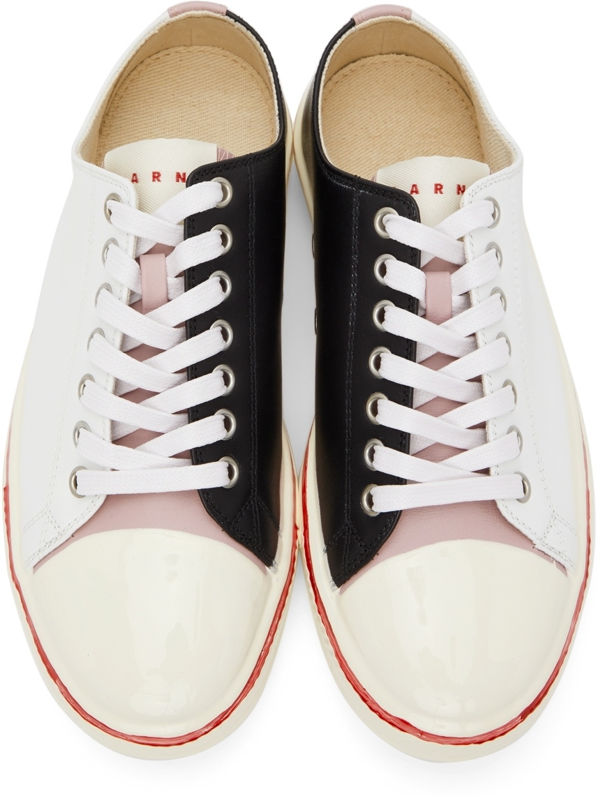 Marni Black & White Graffiti Low-Top Sneakers Marni