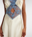 SIR Lace-trimmed silk maxi dress