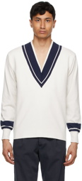 DOPPIAA White & Navy Aartaserse Sweater