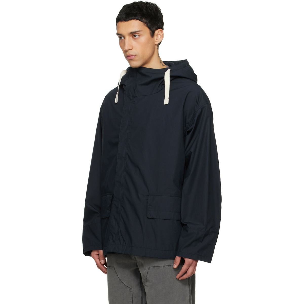 nanamica Navy Hooded Deck Jacket