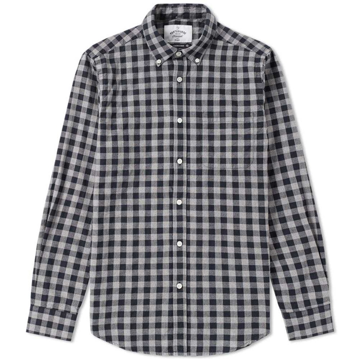 Photo: Portuguese Flannel Button Down Xadraz Flannel Shirt Grey