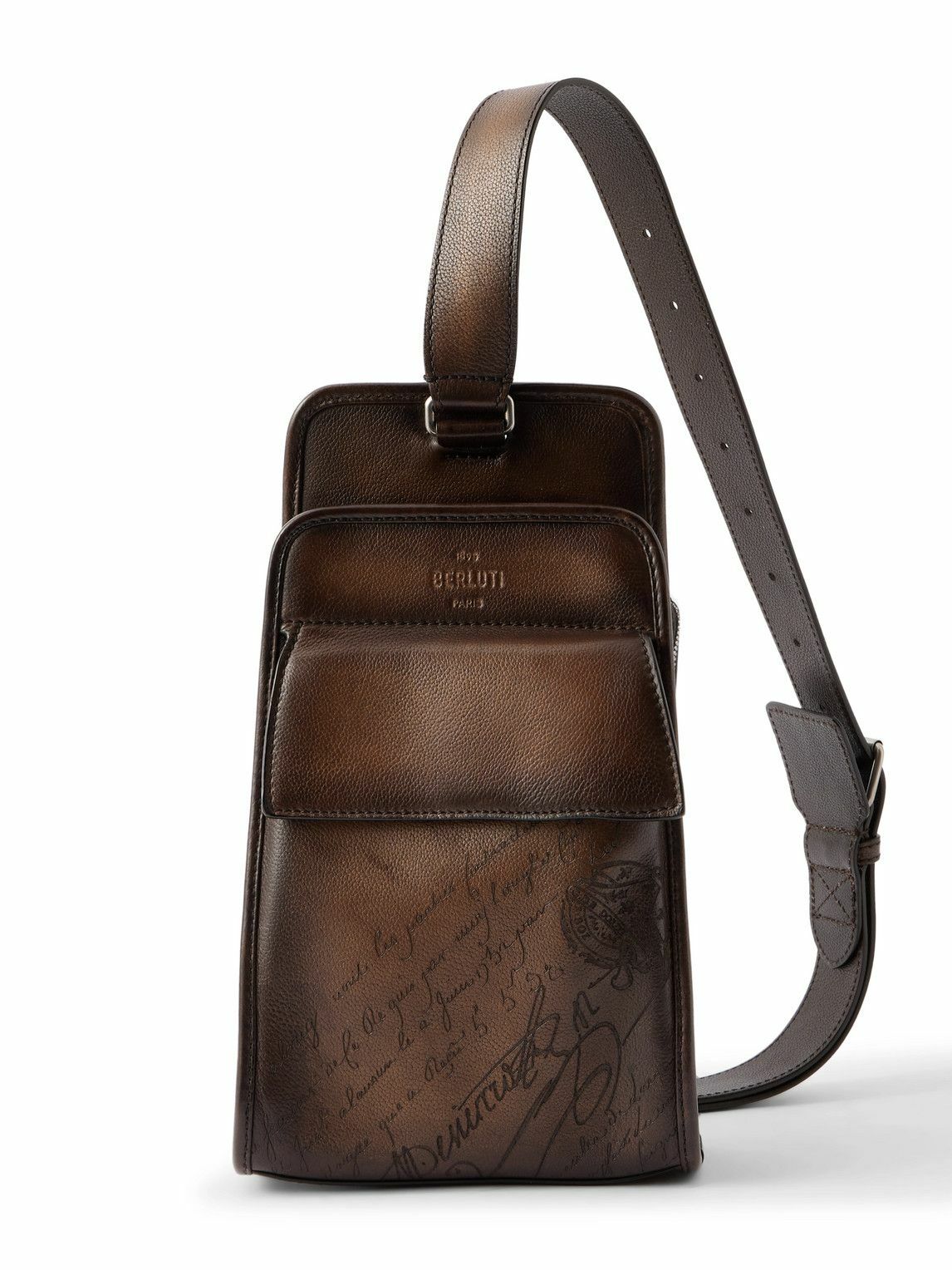 Berluti - Périple Sling Scritto Full-Grain Venezia Leather Belt