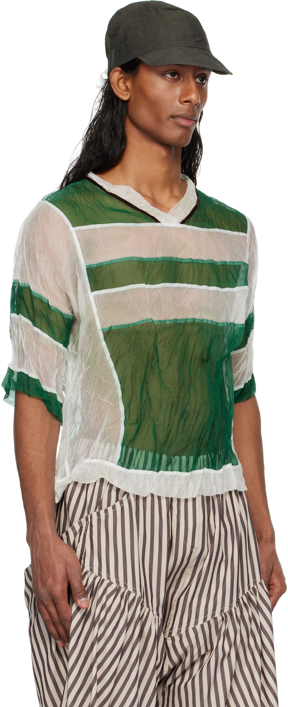SC103 SSENSE Exclusive Green & Off-White Star Top