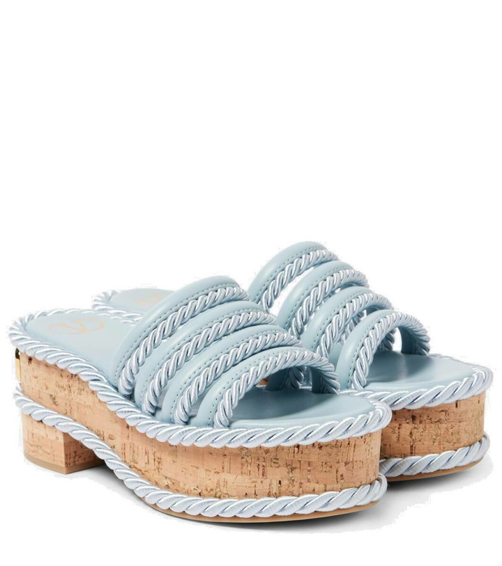 Photo: Valentino Garavani VLogo Summerblocks leather platform mules