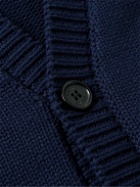 Rhude - Logo-Appliquéd Intarsia-Knit Cotton Cardigan - Blue