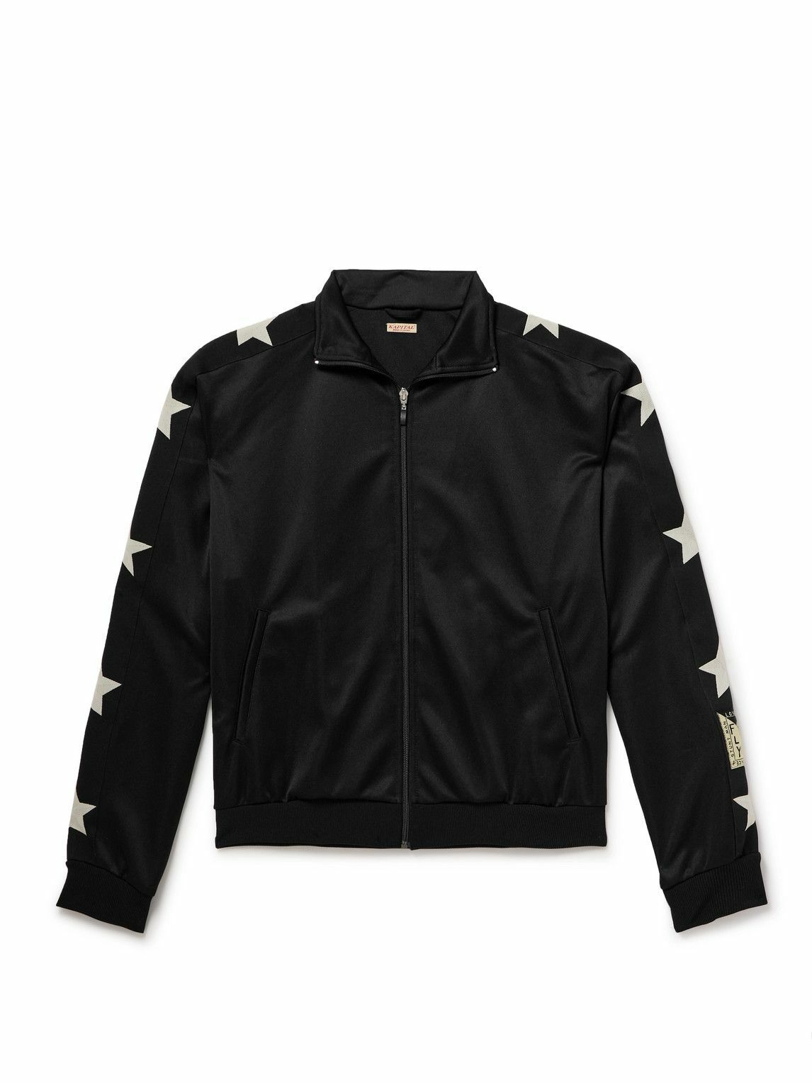 KAPITAL - Printed Tech-Jersey Track Jacket - Black KAPITAL