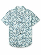 Outerknown - BBQ Convertible-Collar Floral-Print Organic Cotton and Hemp-Blend Shirt - Blue