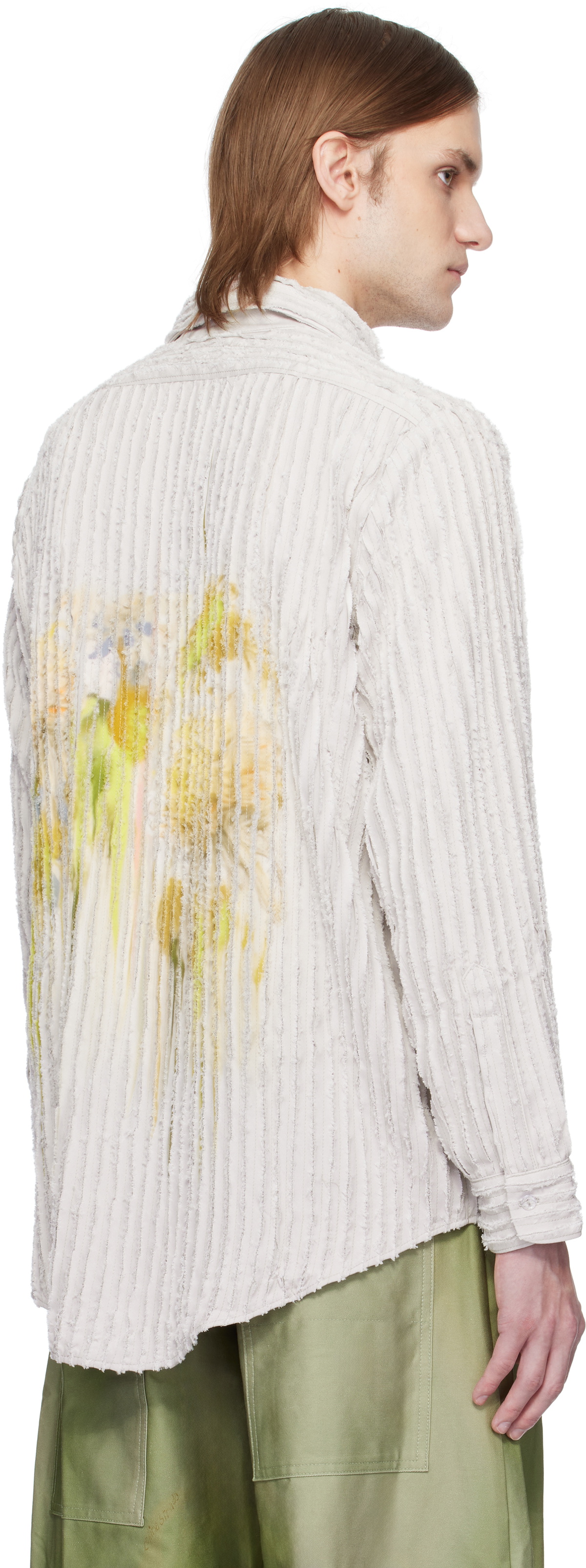 Collina Strada Gray Flower Drip Convention Shirt