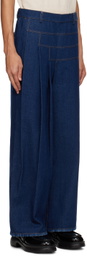 Situationist Blue Pleated Jeans