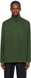 LEMAIRE Green Stand Collar Shirt
