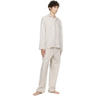 Tekla Brown & Off-White Poplin Pyjama Pants