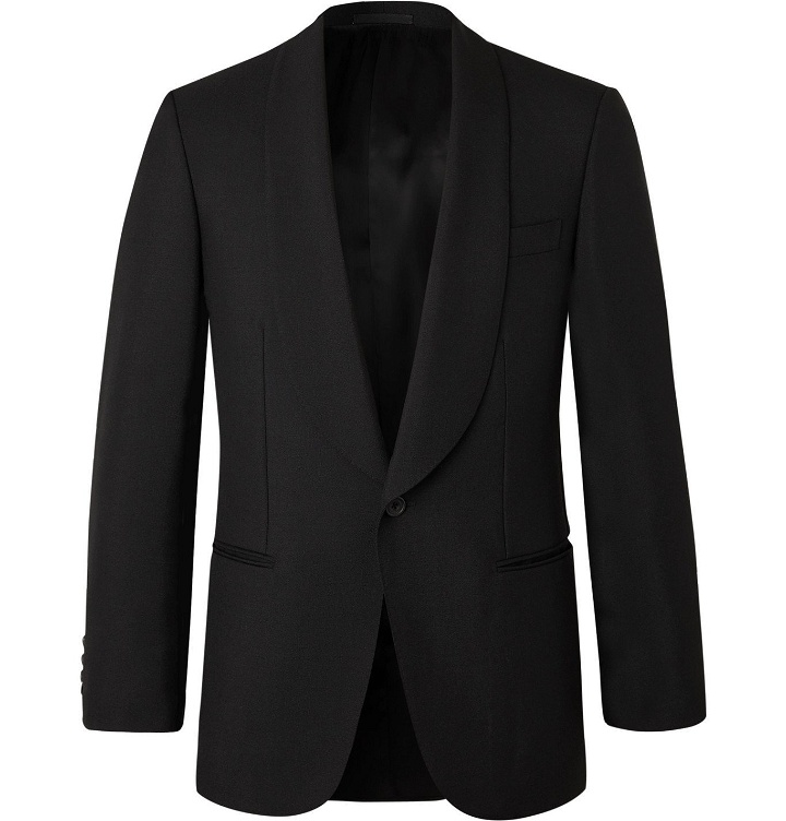 Photo: Kingsman - Slim-Fit Wool and Mohair-Blend Tuxedo Jacket - Black
