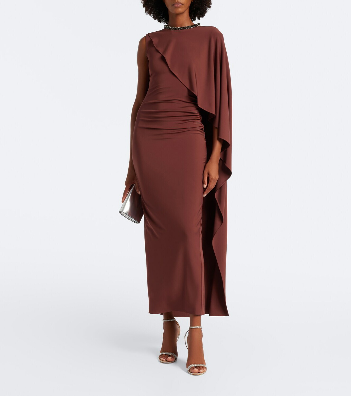 Roland Mouret Crystal-embellished jersey maxi dress