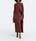 Roland Mouret Crystal-embellished jersey maxi dress
