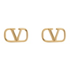 Valentino Gold Valentino Garavani VLogo Stud Earrings