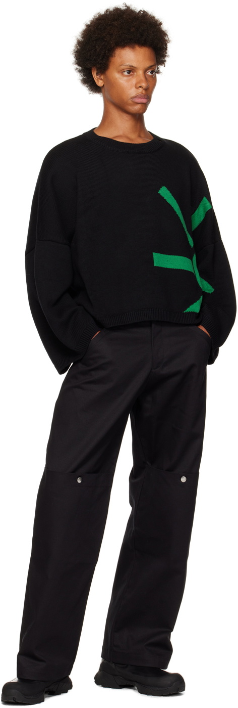 SPENCER BADU Black Intarsia Sweater