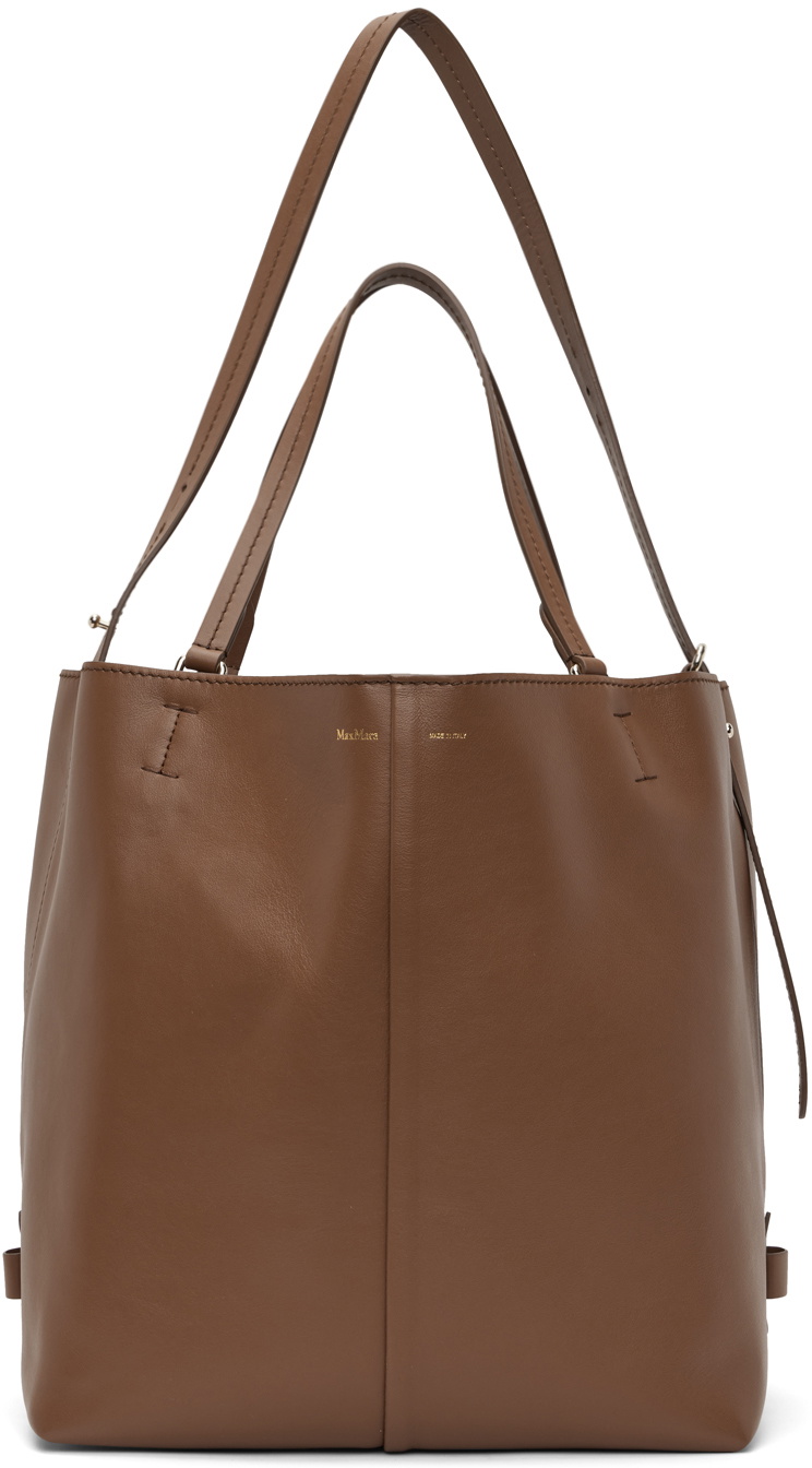 Max Mara Brown Medium Plagem Tote Max Mara