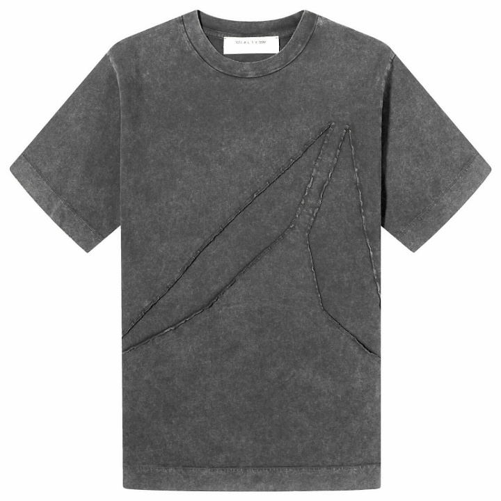 Photo: 1017 ALYX 9SM Men's Intarsia Applique Logo T-Shirt in Washed Black