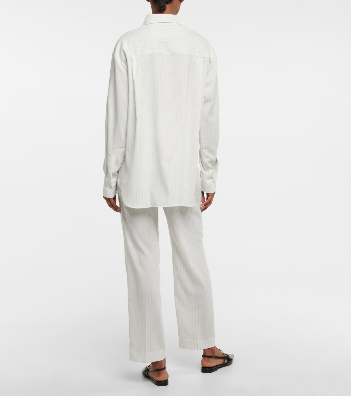 The Frankie Shop - Lui striped crêpe shirt