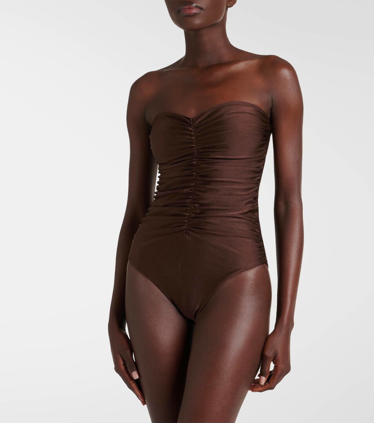 Pre-Order Jade Adjustable Straps Cutout Ruched Knot Slit One Piece Swim Dress main image 1