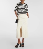 Patou Striped cropped cotton jersey T-shirt
