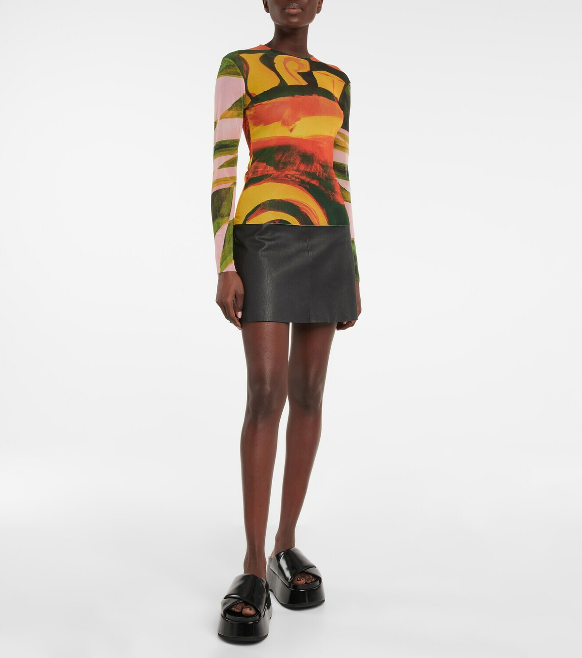 Louisa Ballou - Printed mesh top