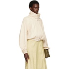 Nour Hammour Off-White Pia Leather Bomber Jacket