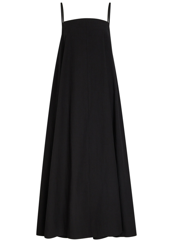 Photo: Studio Nicholson Gathered Cotton Midi Dress Black