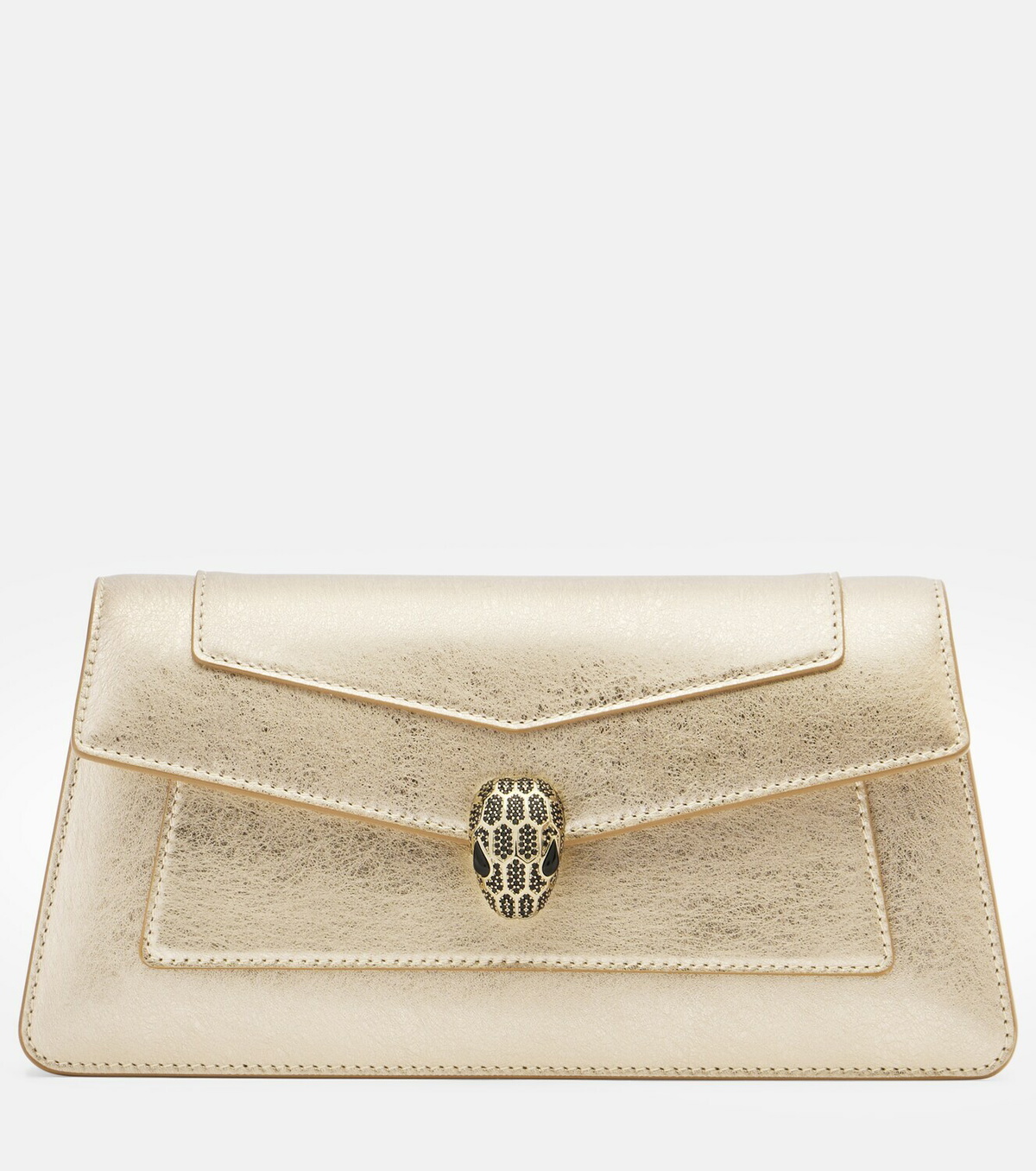 Bvlgari Serpenti Forever metallic leather clutch