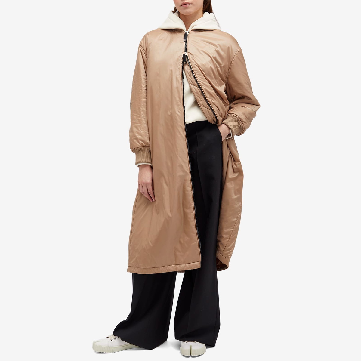 Max Mara Women's Longline Bomber Jacket in Camel