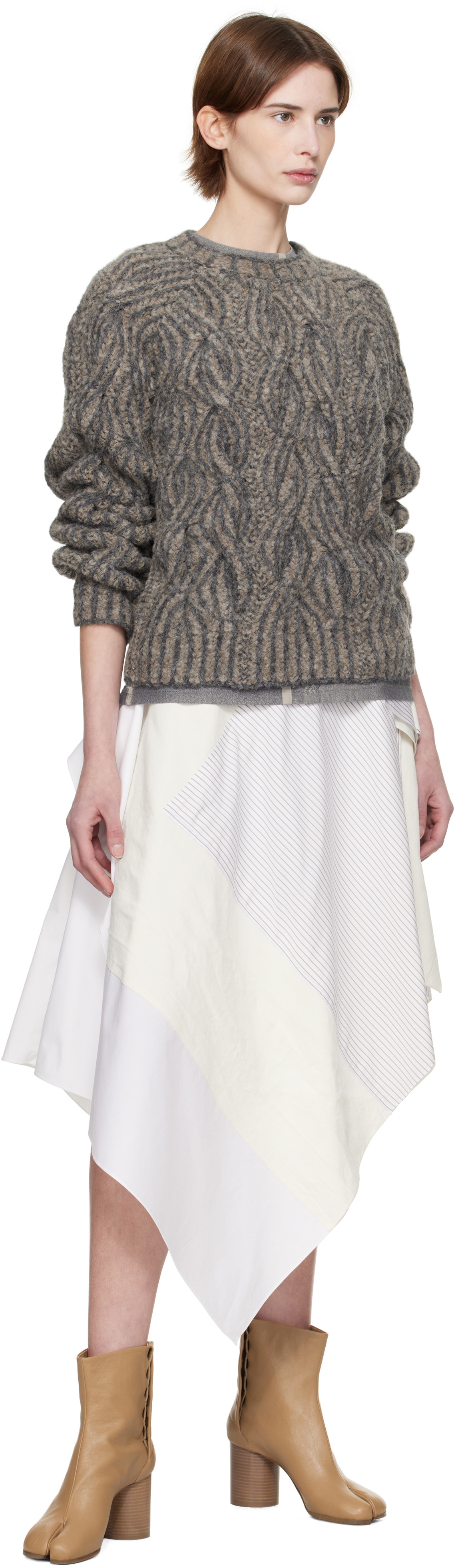 Eckhaus Latta Taupe Plait Sweater