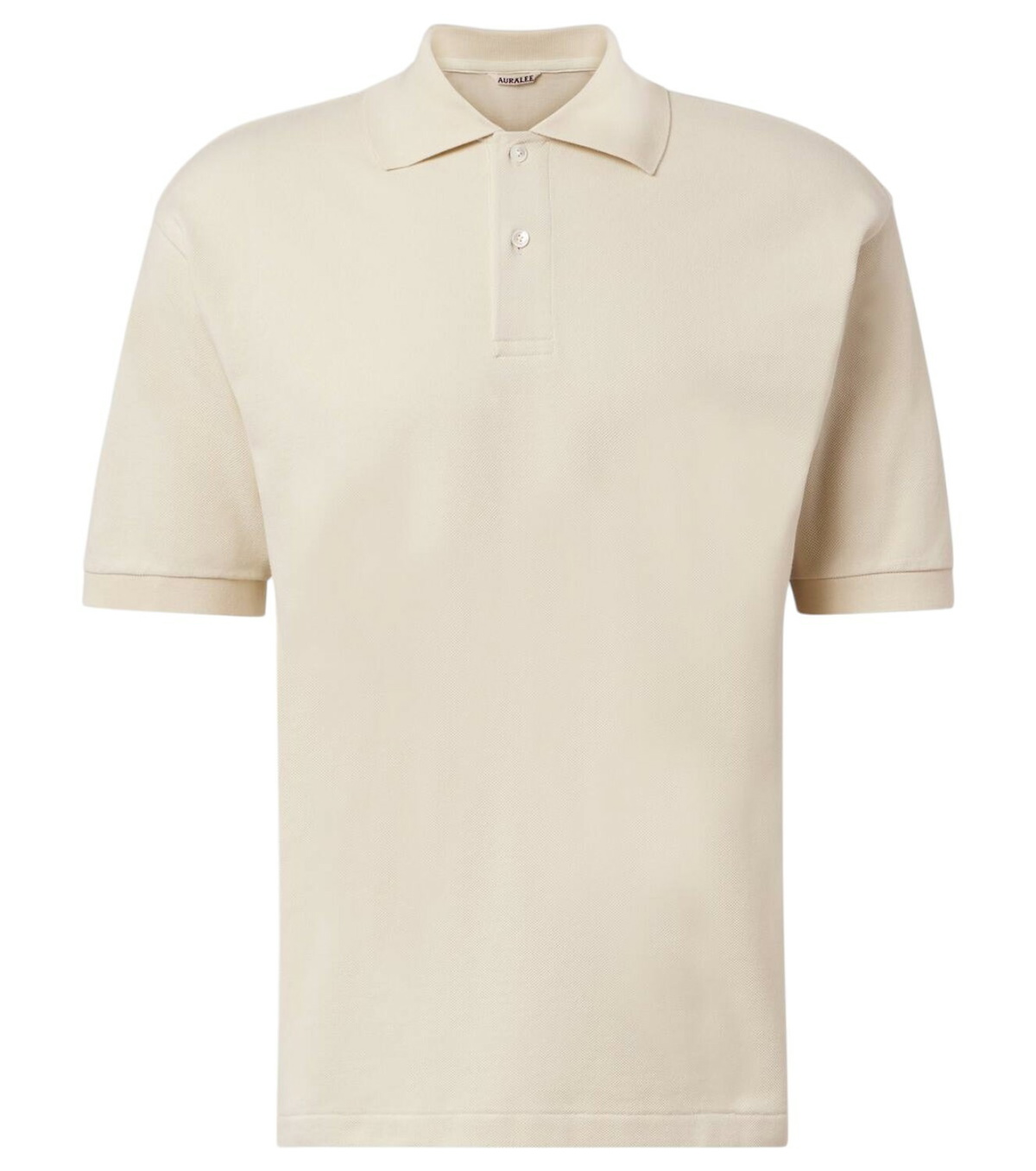 Auralee Men's Cotton Knit Polo Shirt in Sage Green Auralee