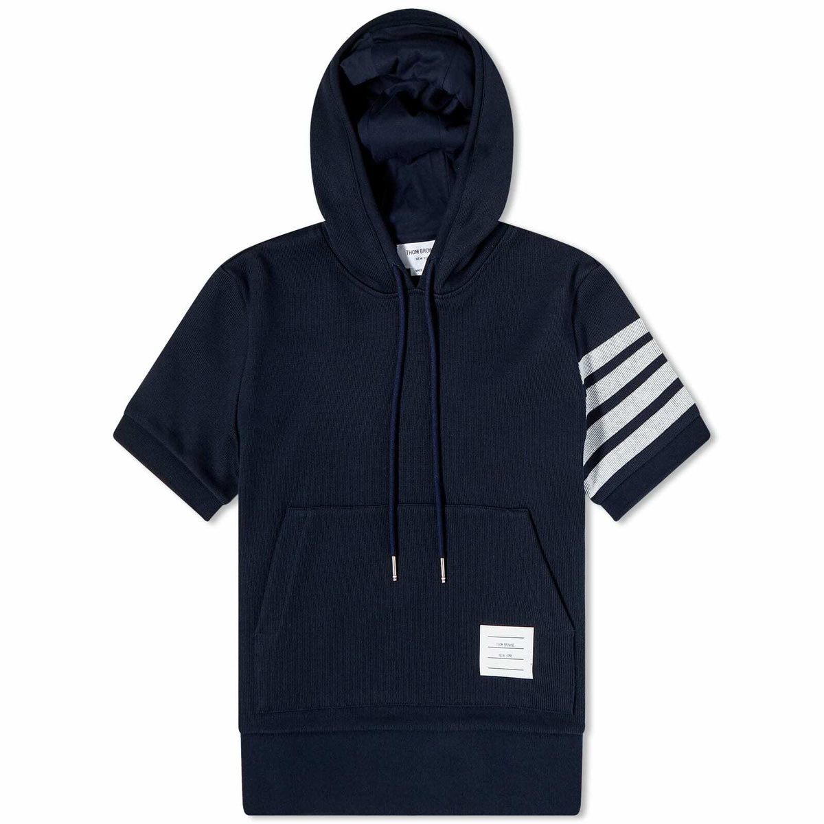 Thom Browne Women s 4 Bar Short Sleeve Hoodie in Navy Thom Browne