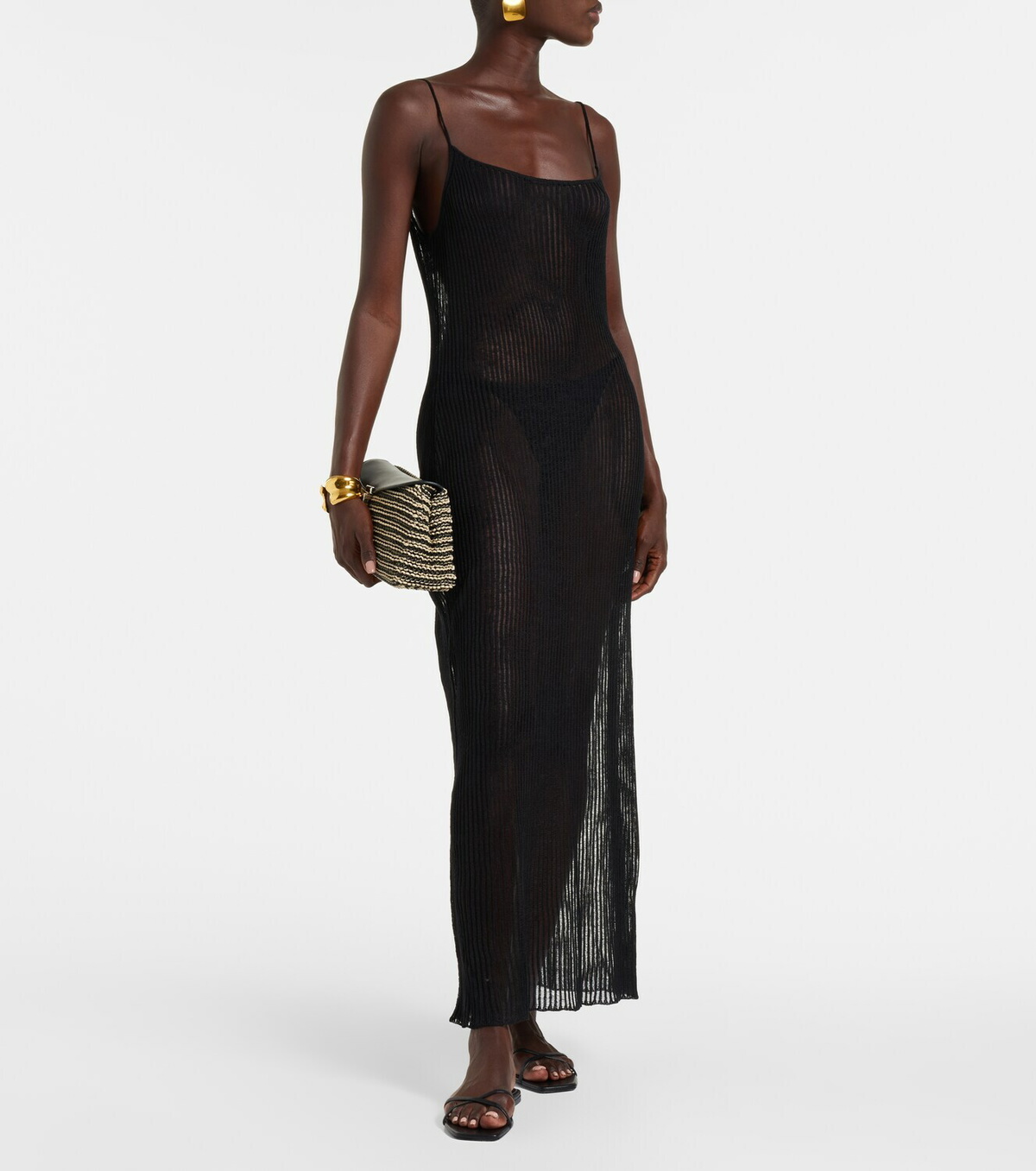 The Frankie Shop Sienna semi-sheer linen maxi dress