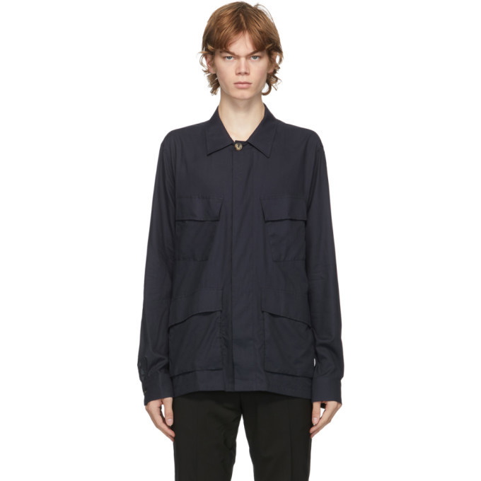 Photo: Paul Smith Navy Organic Cotton Shirt Jacket