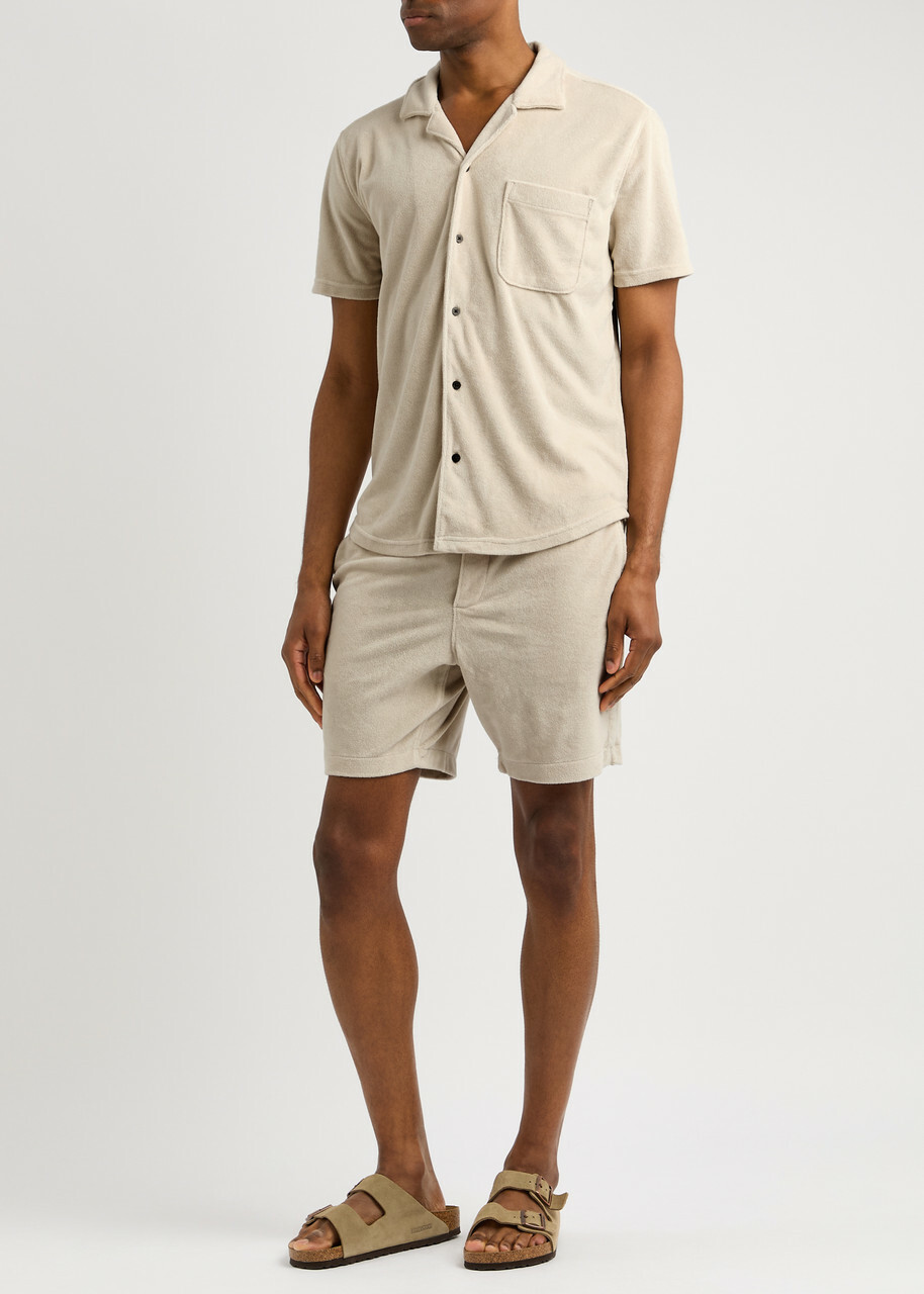 Paige Colvin Cotton-blend Terry Shirt Cream