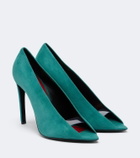Valentino Garavani VLogo Révélé suede peep-toe pumps