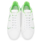 Valentino White and Green Valentino Garavani Backnet VLogo Sneakers