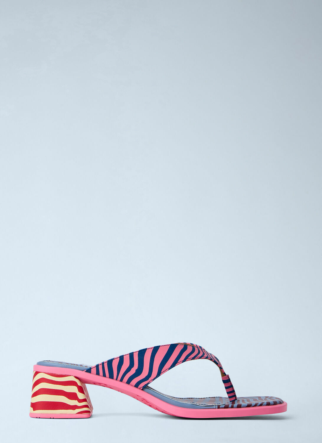 CAMPER Striped Block Heel Sandals