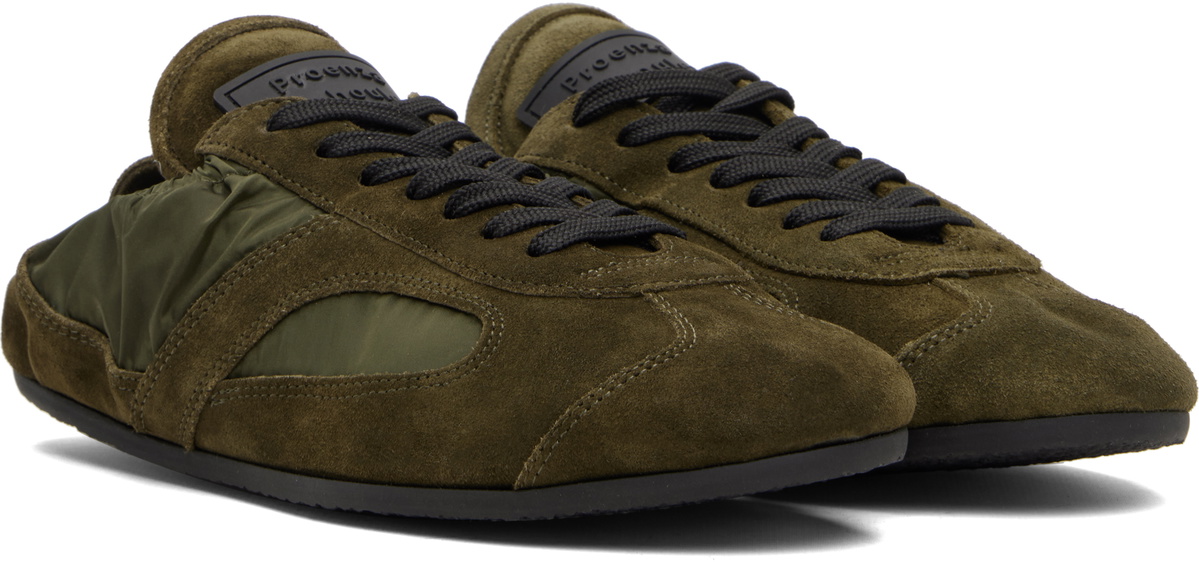 Proenza Schouler Khaki Nylon & Calfsuede Soft Track Sneakers