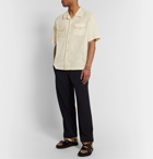 Missoni - Camp-Collar Crochet-Panelled Cotton-Jersey Shirt - Neutrals