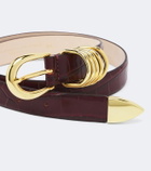 Déhanche Hollyhock croc-effect leather belt