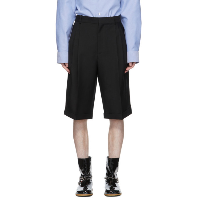 Photo: Loewe Black Wool Pleated Shorts