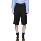 Loewe Black Wool Pleated Shorts