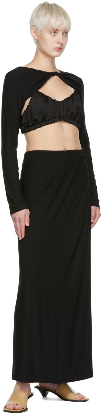 determ; Black Rayon Long Sleeve T-shirt