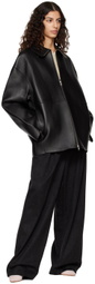 Teurn Studios SSENSE Exclusive Black Bonded Leather Jacket